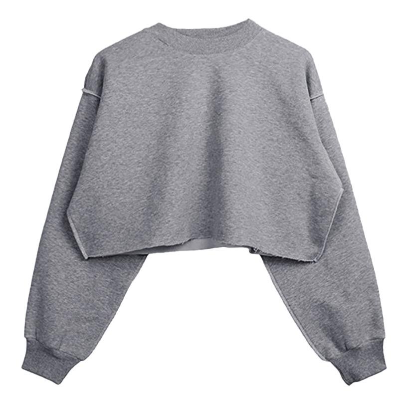 Cropped Fleece Long Sleeve Workout Yoga Sweatshirt For Women