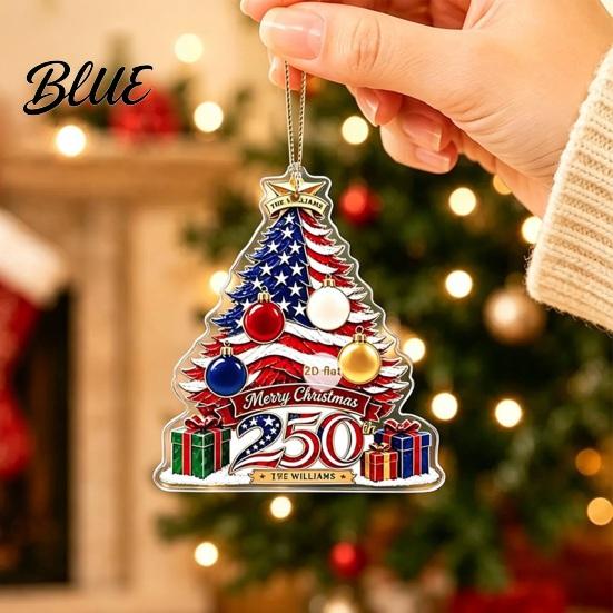Decorative Door Window Hanging Decoration Ornament 2D Anniversary Christmas Ornaments 250th Acrylic Tree 1776-2026 Waterproof