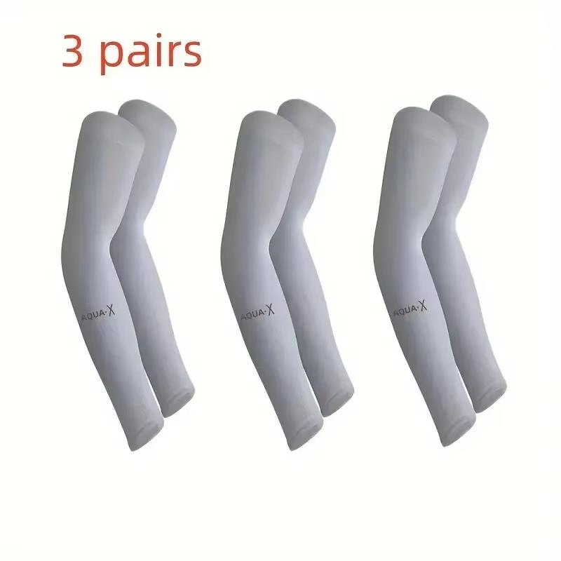 Sunscreen Ice Sleeves UV Resistant Summer Outdoor Sleeves Simple Solid Color Arm Protection Ice Silk Sleeves Long Pattern