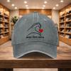Heart Hand Keep Love Alive Print Washed Denim Baseball Cap Adjustable Casual Hat