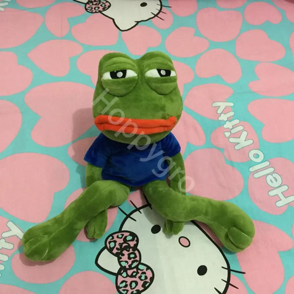 45cm Magic Expression Sad Frog Plush Toy Soft Stuffed Pillow Pepe The Sad Frog Animal Plush Doll Girls Boys Birthday GIfts Toys