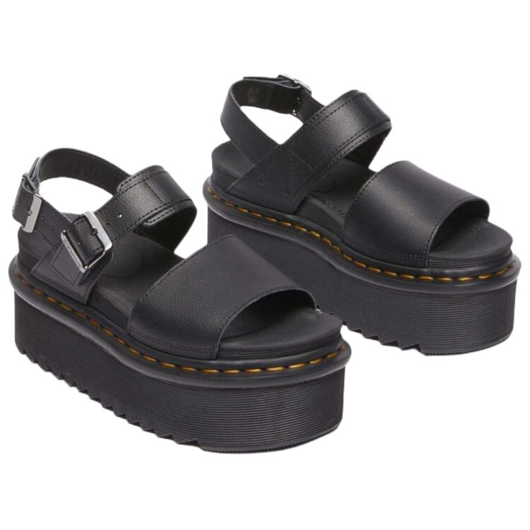 Dr. Martens Voss Leder Mode Trend Einriemen Sandalen 4,5cm Herren Sandalen Schwarz 31537001