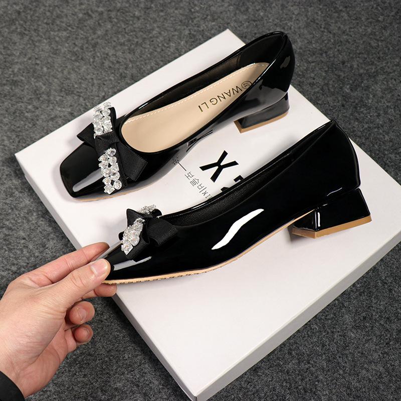 Women Shoes Fashion Pumps Patent Leather Crystal High Heels Shoes Girl Party Red Dress Shoes