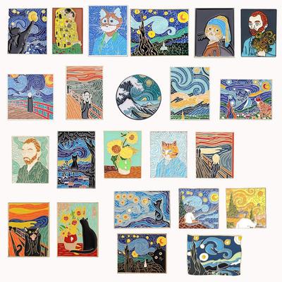 Oil Painting Brooch Set