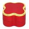 Beleuchtete Ringbox Weiche Beflockung Leuchtendes Kleeblatt Design Schmuckdisplay Geschenkbox für Hochzeiten Verlobungen
