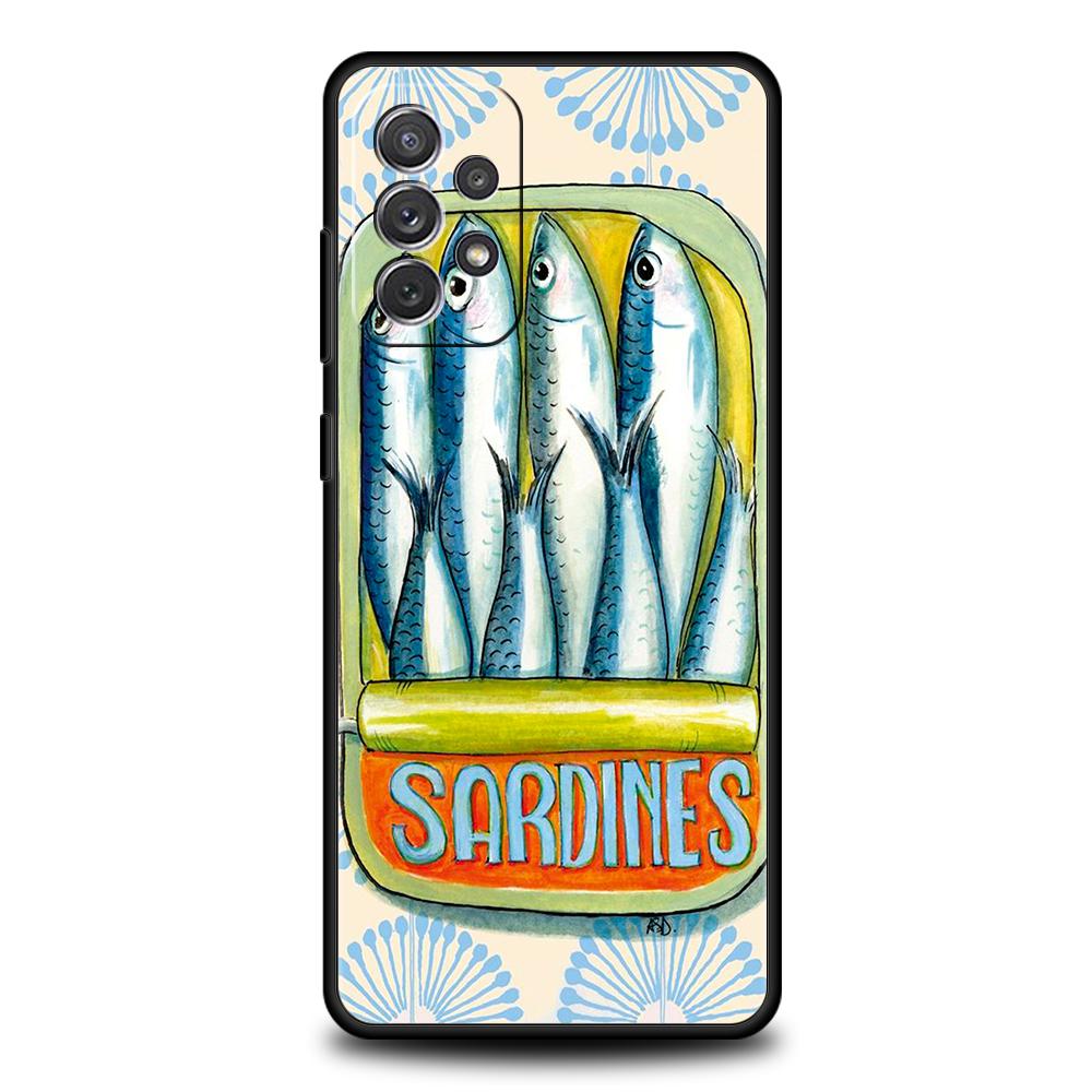 Phone Case For Samsung A15 A13 A35 A55 A51 A71 A41 A31 A21S A03S A05 A17 A23 A25 A33 A53 A73 5G A07 4G Cover Sardines Canned