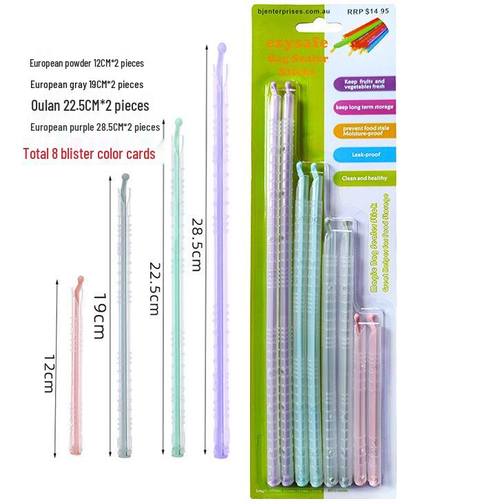 

Korean Style Colorful 8-Piece Food Sealing Rods and Clips Set