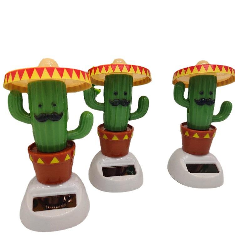 Creatief 1 Stuks Schattige Zonne Cactus Schommel Dansend Speelgoed Cartoon Flip Flap Speelgoed Schuddend Beweegbaar Huis Auto Bureau Decoratie Ornament Cadeau