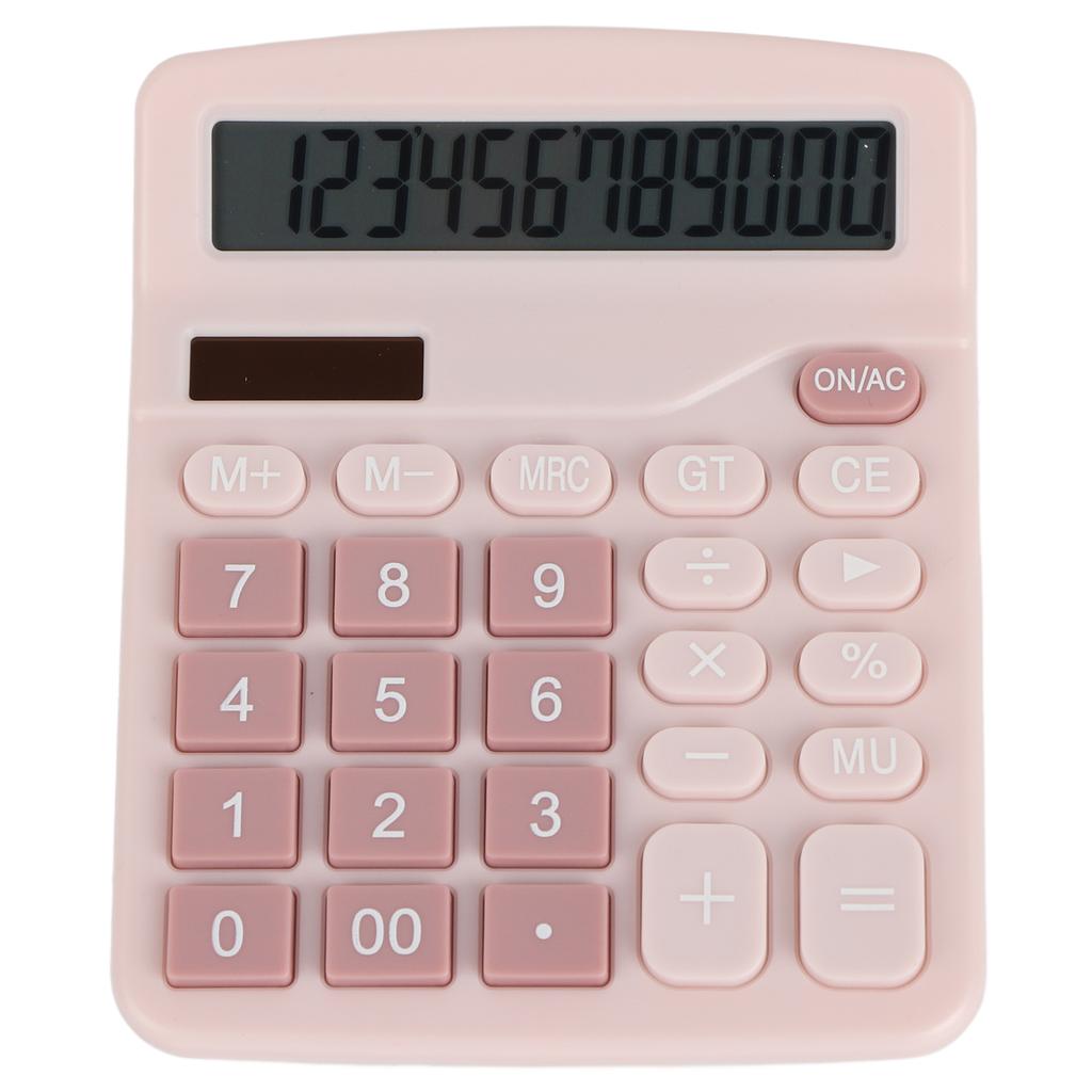 Desktop Calculator Standard 12 Digit Solar and Battery Dual Power Students Calculator for Office