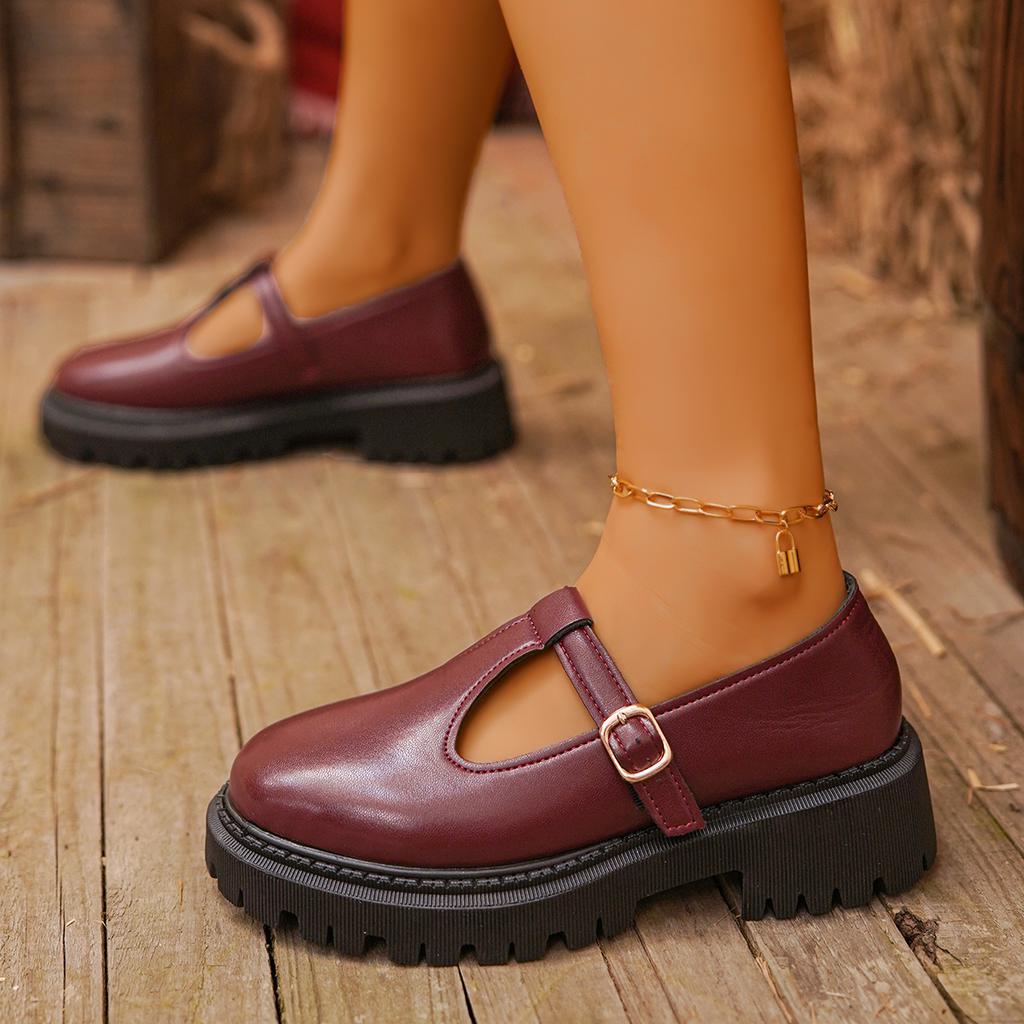 *Spring Autumn Selling Round Head Comfortable Thick Soled Single Shoes Fashionable New Elegant Anti Slip Casual Women's Shoes