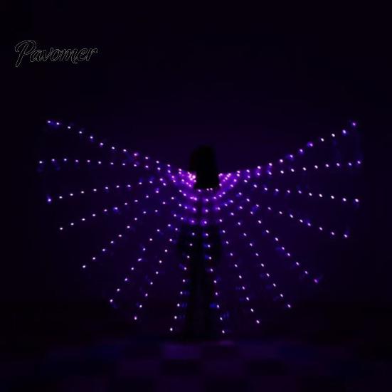 Lighted Isis-style Wings for Performance LED Light Up Belly Dance Adults Kids, Glowing Halloween Costume Props Adult And Kids with Colorful