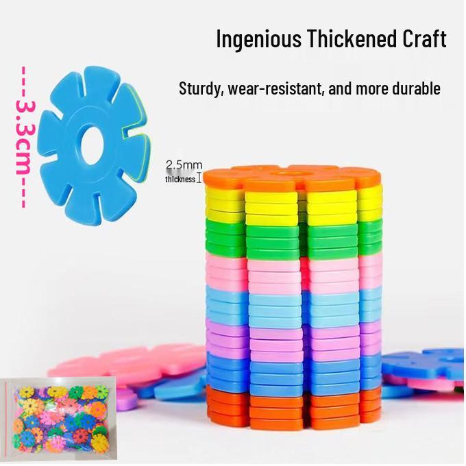 Large Thickened Snowflake Blocks: Plastic Interlocking Toy for Children s Early Education in Kindergarten, Ideal for Boys & Girls