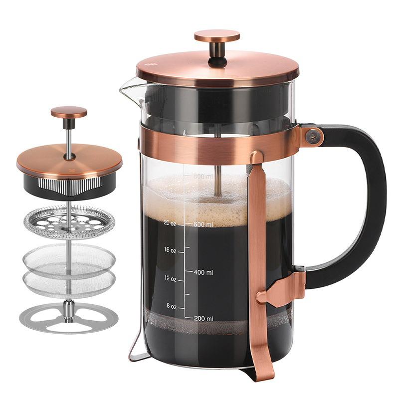 High-Borosilicate Glass French Press with Double-Layer