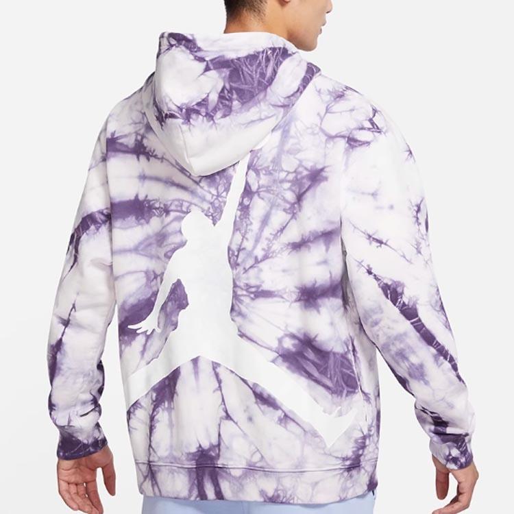 Pánská fialová sportovní mikina s kapucí Air Jordan Tie-Dye s velkým logem na zádech DR2647-135