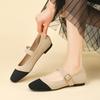 Fashion square toe mixed color knitted flats women ankle strap mary janes shoes spring summer weaving moccasins for woman cozy loafers