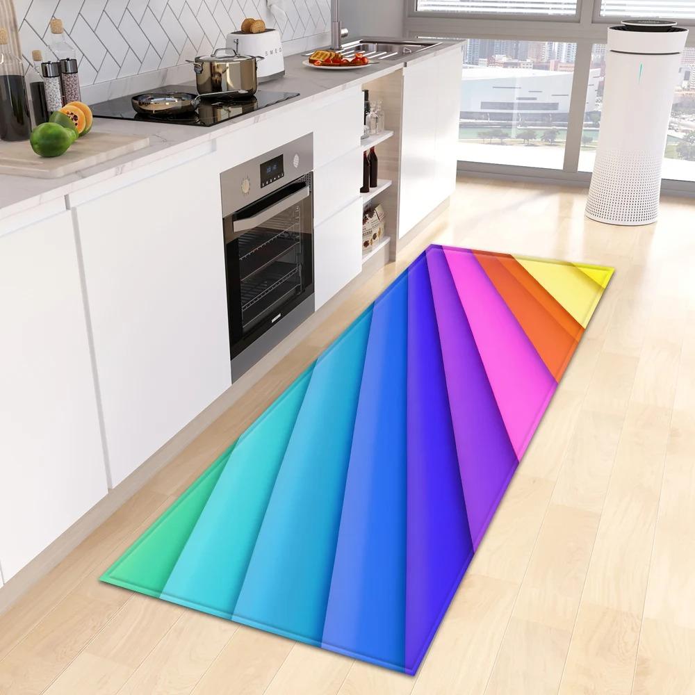 Creative Colorful Geometric Pattern Home Kitchen Floor Mat Door Front Decoration Floor Mat