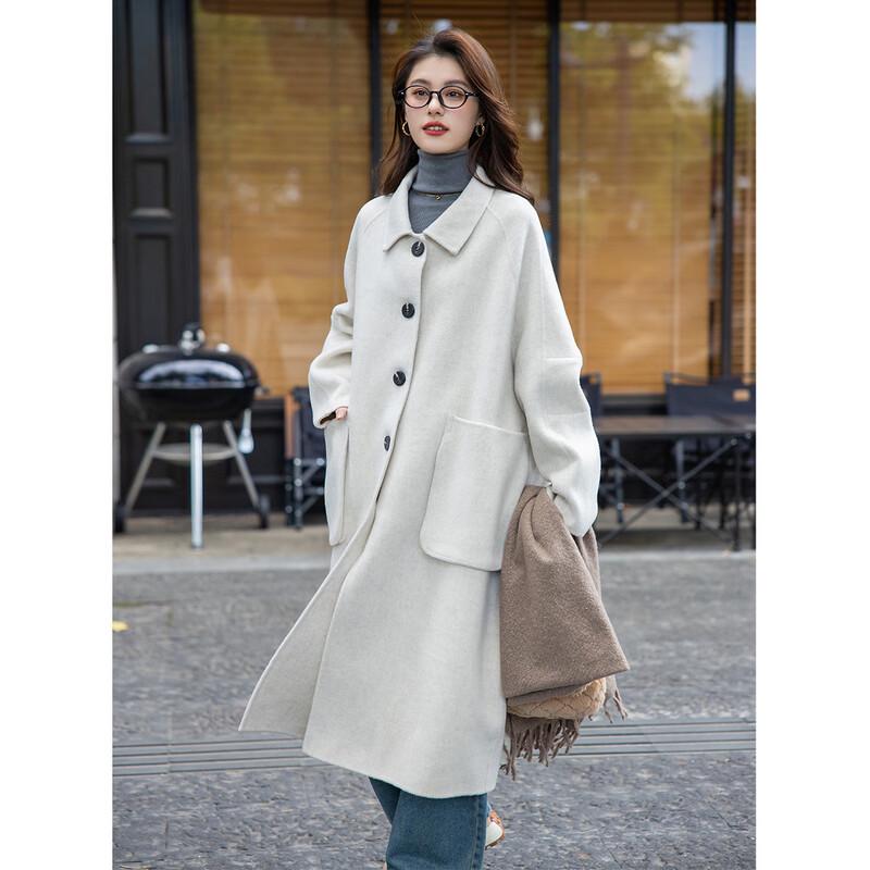 Mocana Women's Elegant Long Wool Blend Coat