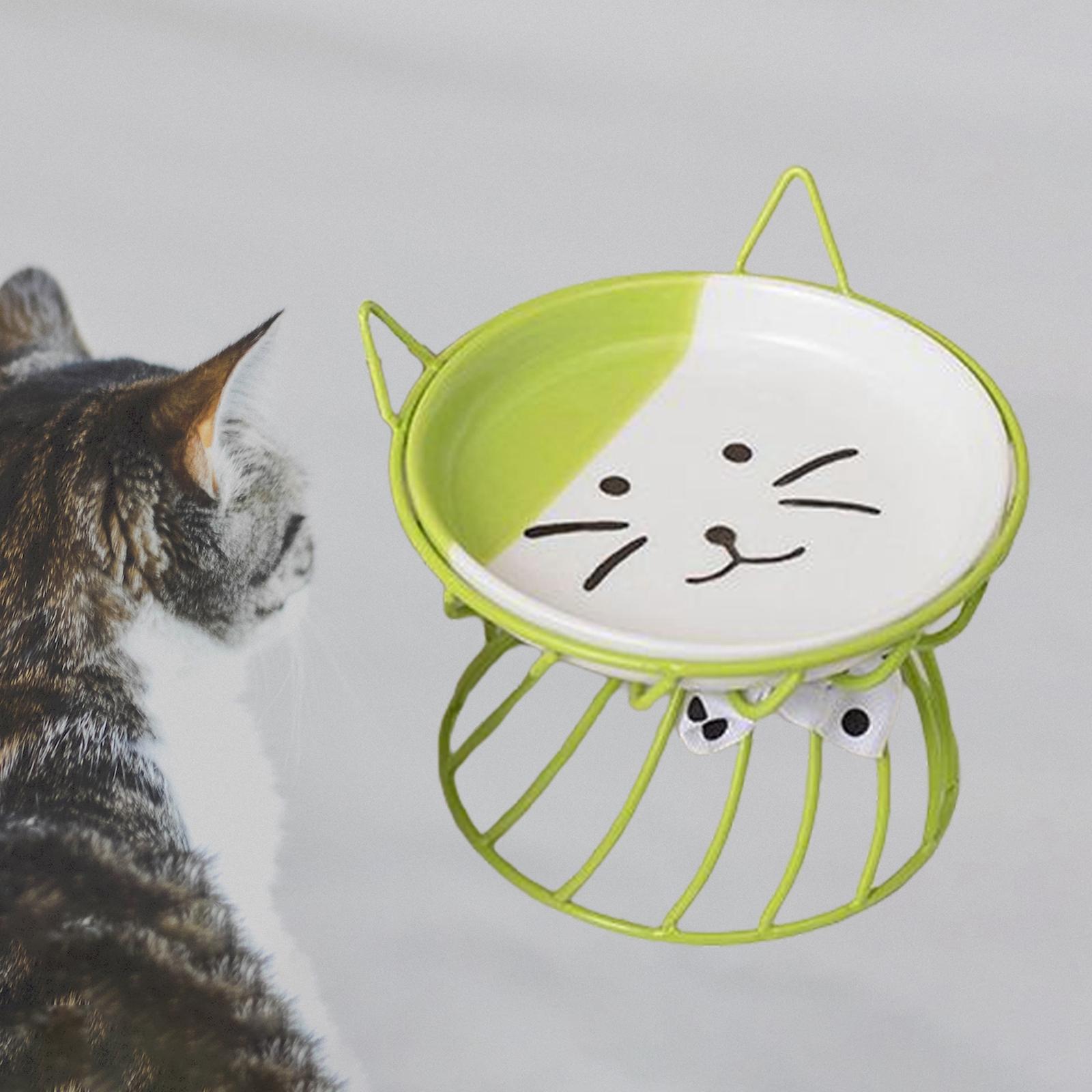 

Cat Bowl, Ceramic Pet Bowls, Slant Stand for Food and Water, Cat Food Dish