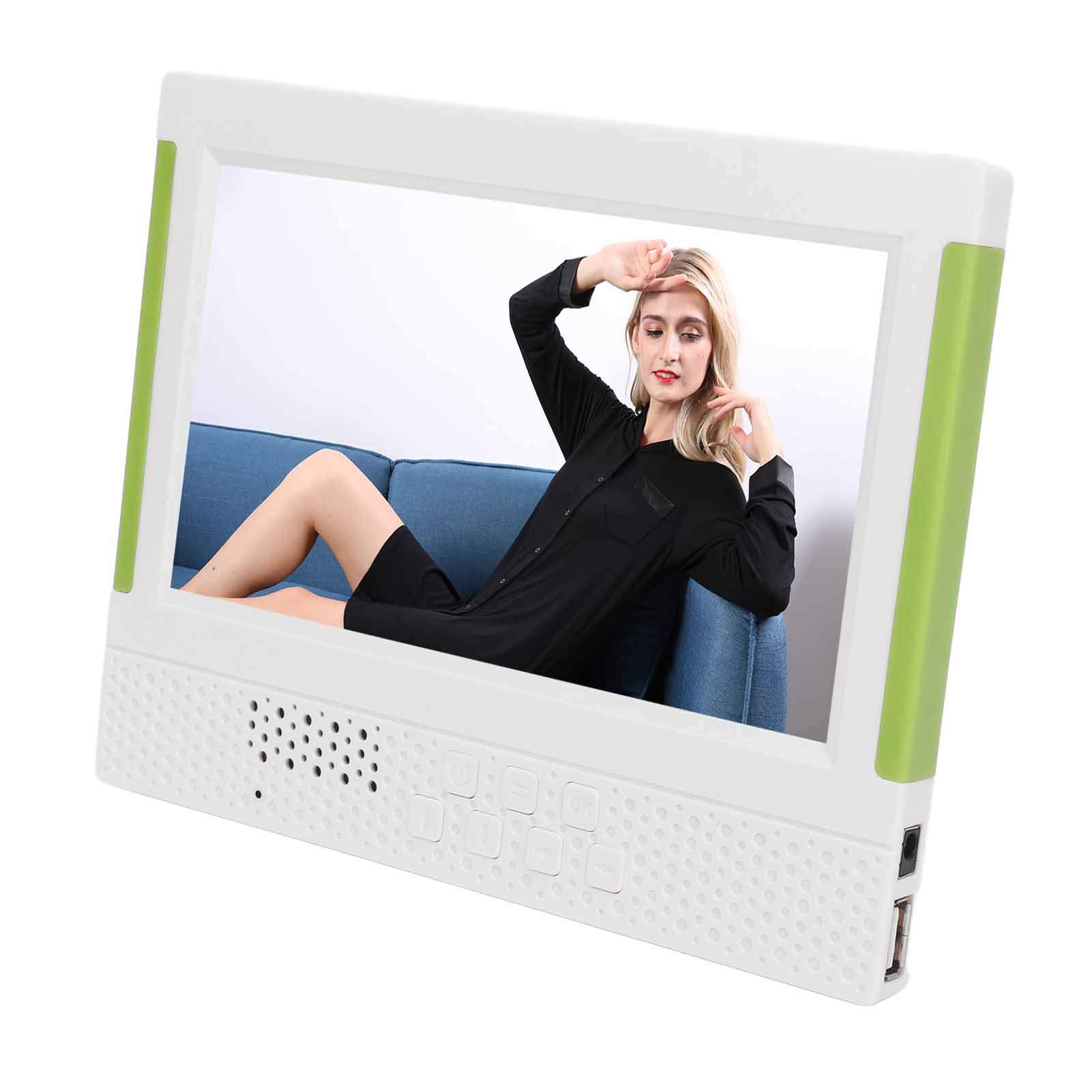 

7-дюймовая цифровая фоторамка Электронная фоторамка с видеоплеером Часы Календарь Пульт дистанционного управления EU Plug