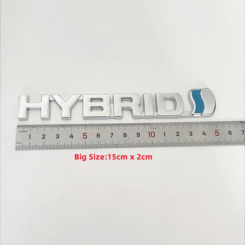 3D Metal HYBRID Logo Side Fender Rear Trunk Emblem Badge Car Sticker Decals For Toyota Prius Camry Crown Auris Rav4s TRD