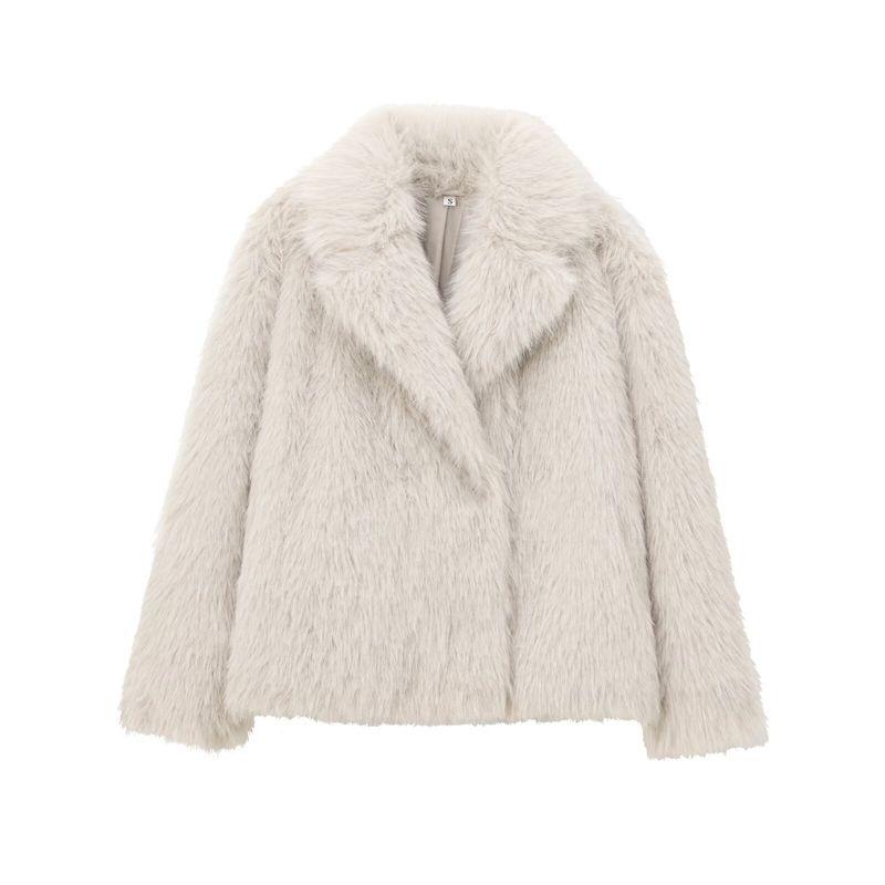 Za Autumn and Winter New Arrivals Women's Clothing Zr European and American Style Fashionable Simple Versatile Long-Sleeved Faux Fur Coat 4360246