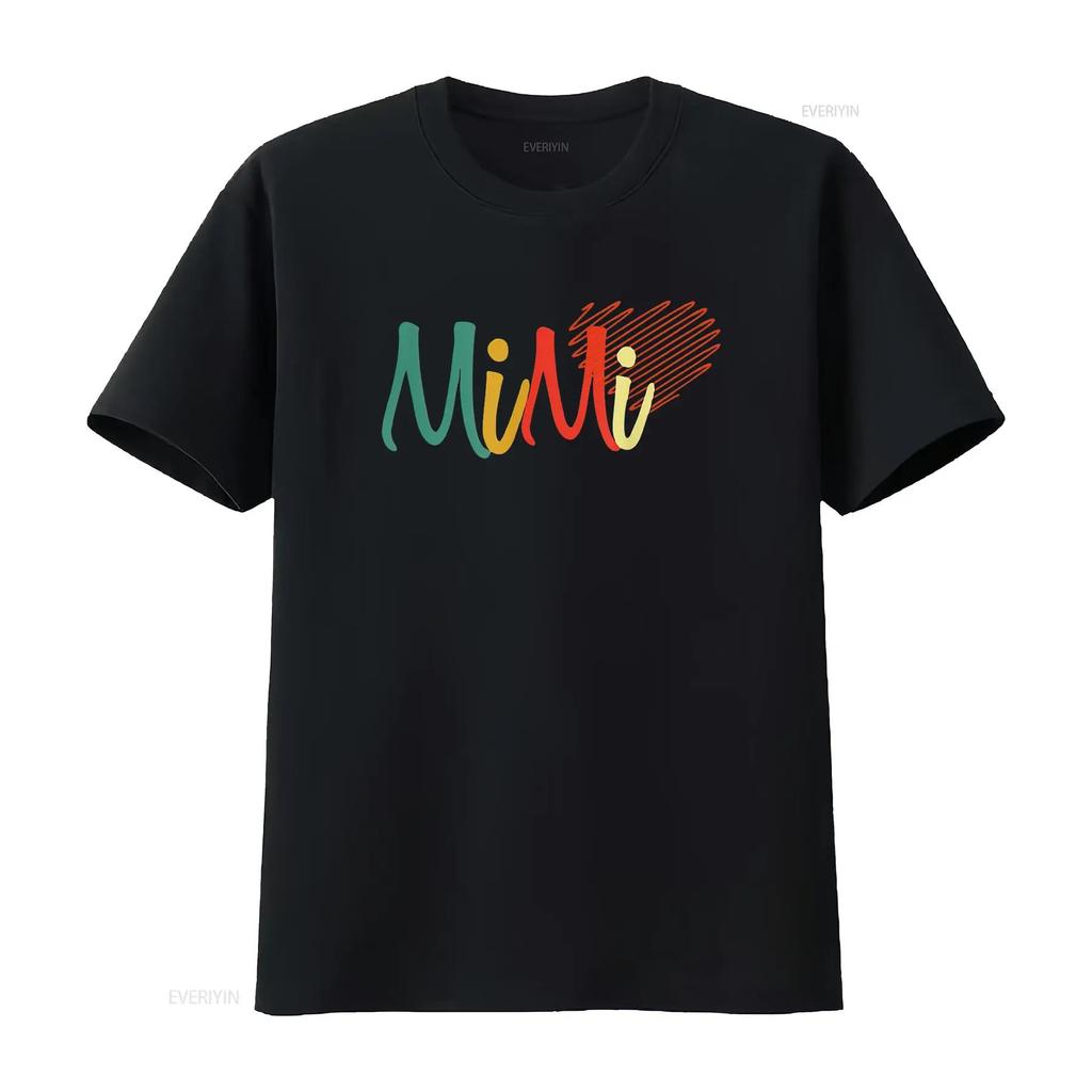 MiMi Heart Love Unique Women s T Shirt Cotton vintage Washed Stylish Unisex fashion graphic Top For Everyday Wear Breathable