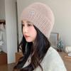 Solid Color Knitted Hat Autumn and Winter Hat Women's Ear Protector Warm Cold Hat Knitted Wool Hat