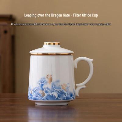 Jade-like Ceramic Tea Separation Mug