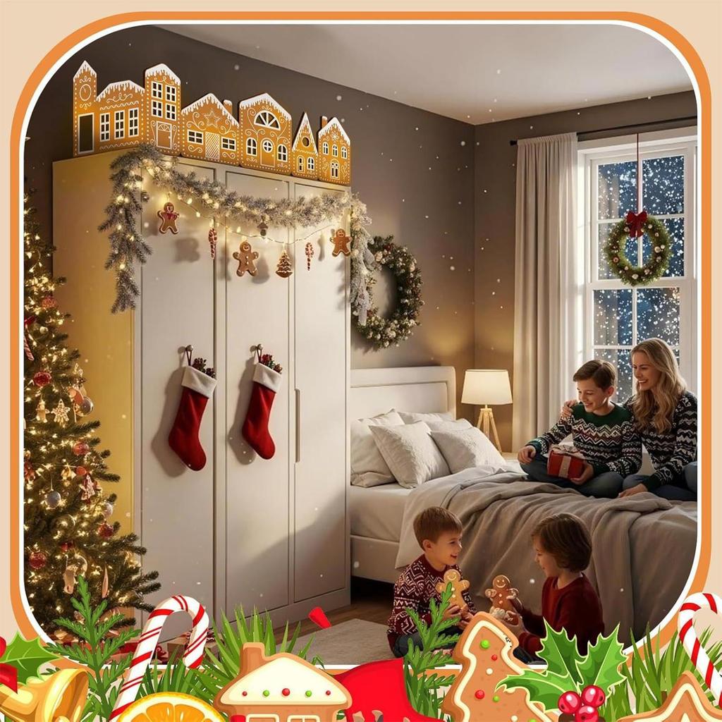 Weihnachts-Lebkuchenhaus Leuchtende Dekoration DIY Weihnachts-Lebkuchenhaus Karton-Set Mit LED-Lichterkette
