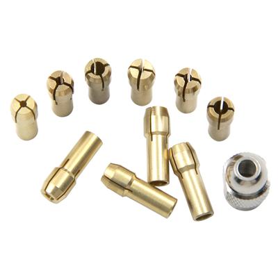 11Pcs/Lot Mini Drill Brass Collet Chuck For Rotary Tool 0.5-3.2Mm Brass And Nut For Dremel Accessories Set