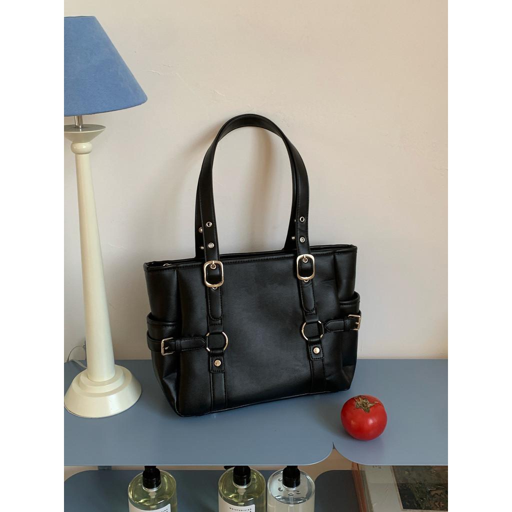 IELGY Retro Large-Capacity Shoulder Tote Bag All-Match Commuter Underarm Bag