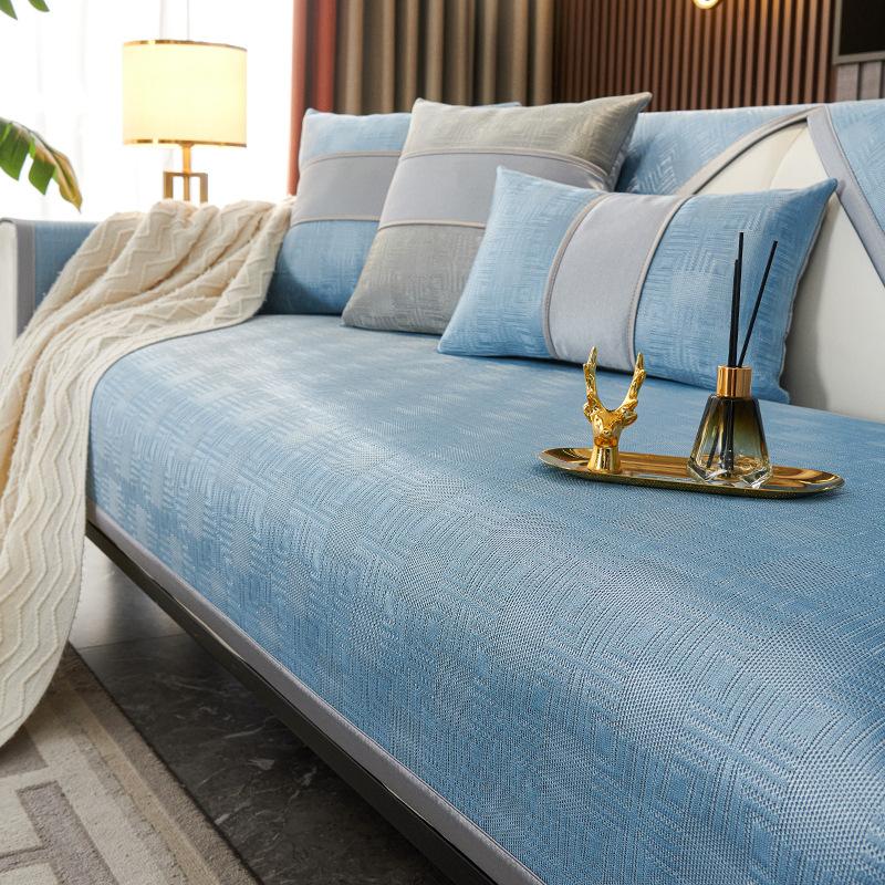 Ice Silk Cool Sofa Cushion  New Summer Model Rattan Mat Seat Cushion Light Luxury Non-Slip Sofa Cover Cross-Border