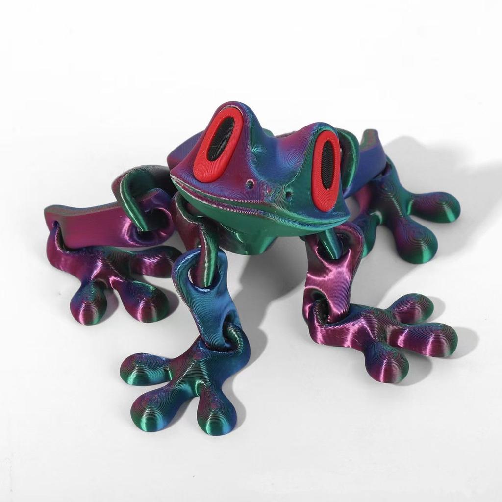 Stampa 3D Simulazione Rana di Fiume Articolata Rana Mobile Ornamenti Cucina Decorazione Casa Ufficio Animale Scrivania Giocattolo Magnete per Frigorifero