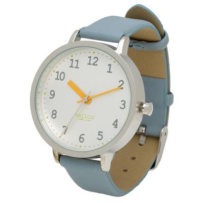 [Fieldwork] Women's Watch Analog Leather Strap Matte Shine Colorful Hours Minutes Hands Blue Azure JN015-4