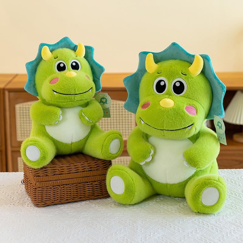 Cute Triceratops Doll Plush Toy Cartoon Dinosaur Pillow Children Sleeping with Doll Rag Doll Gift