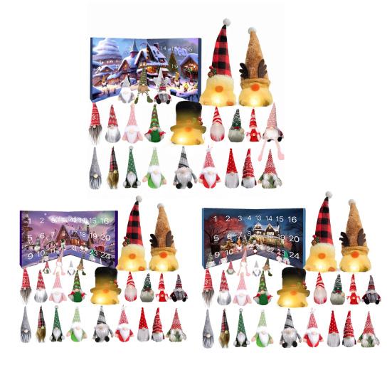 Gnome Advent Calendars 2025 24 Days Christmas Countdown Calendar with Light Up Collectible Figures Gnome Ornaments Gifts for Kids Boys Girls