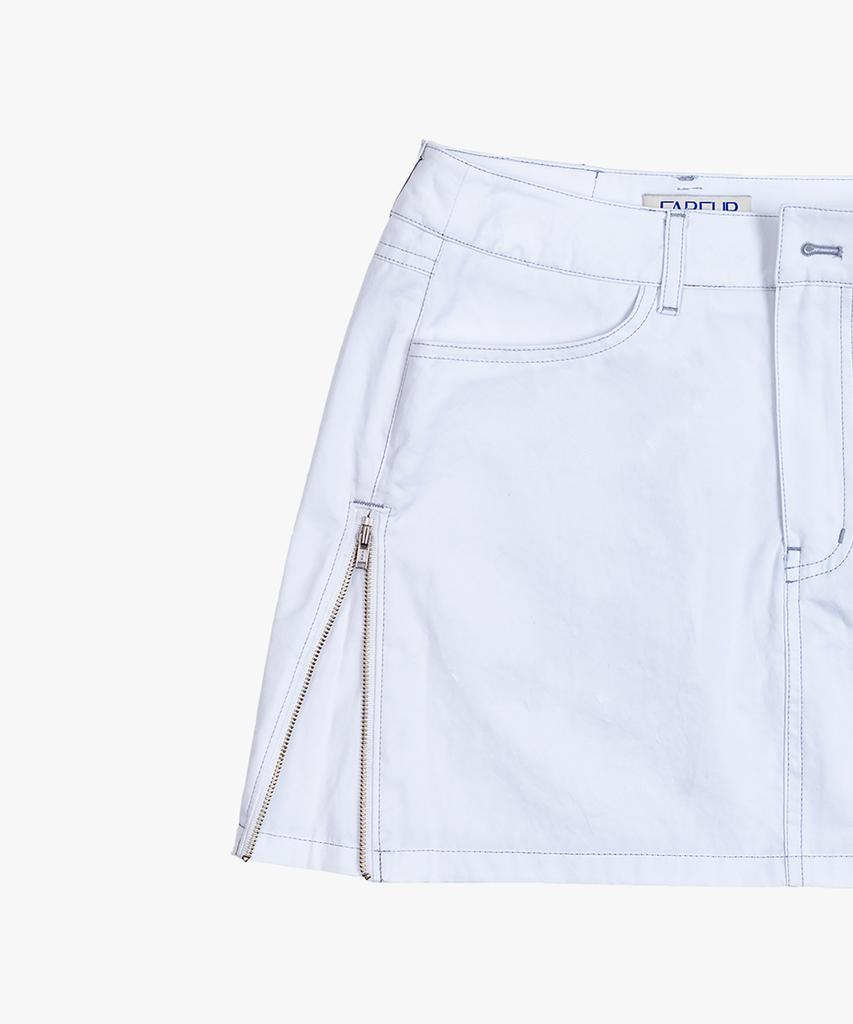 Pabeo Side Zip Skirt (White)