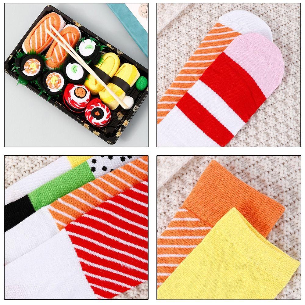 Y2K Salmon Sushi Socks Ins Funny Socks Gift Box Fashion Cotton Socks For Women Men