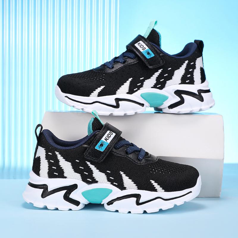 Children Sneaker Boys Knit Fabric Sports Shoes New Design Platform Kids Casual Shoes Walking Tennis Boys Sneaker