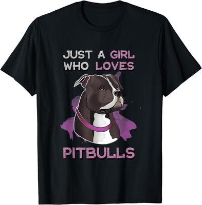 Nur ein Mädchen, das Pitbulls liebt Lustiges Pitbull Hundebesitzer Zitat Geschenk Unisex T-Shirt