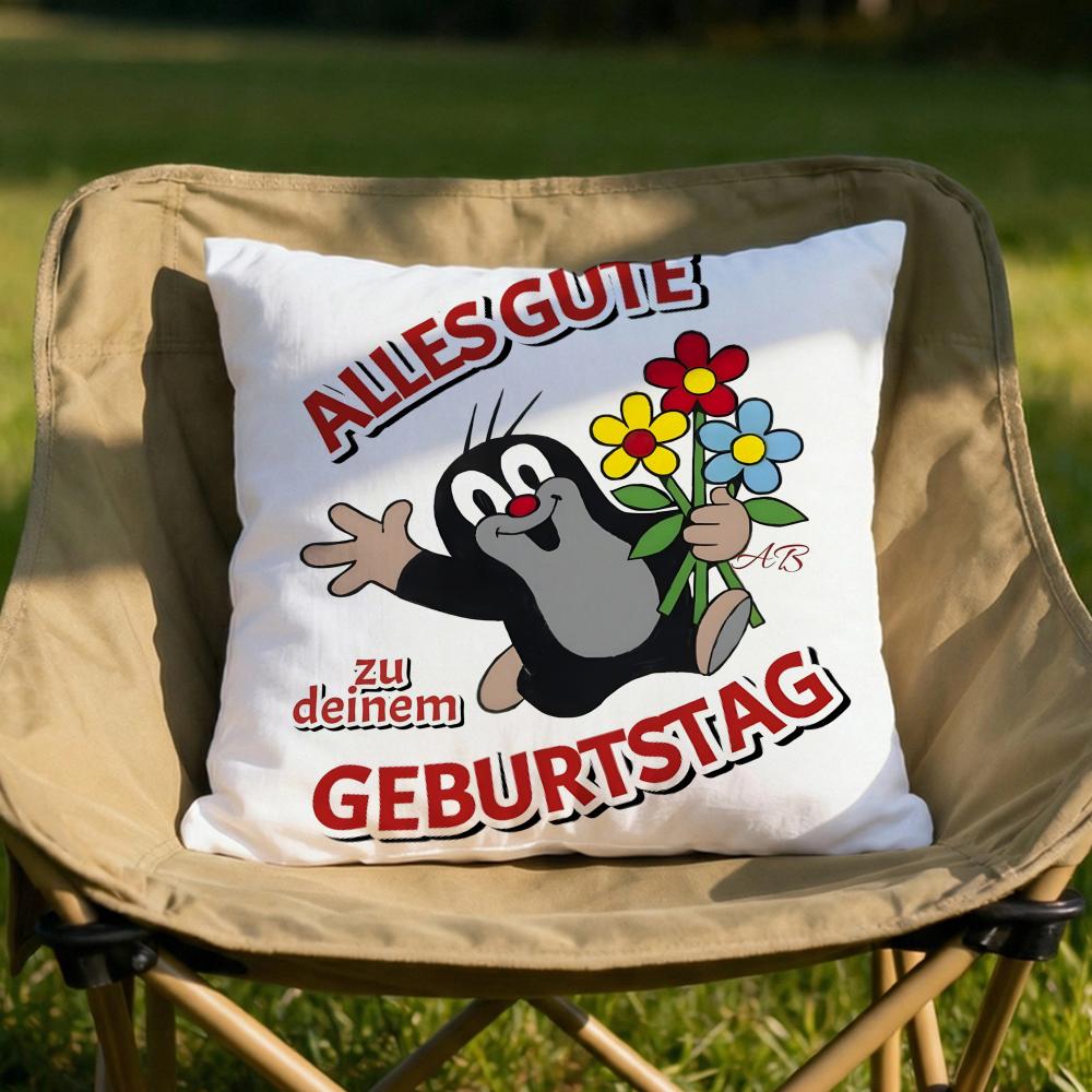 Character LLittle Mole Cushion Cover Soft Reversible Durable Pillow Cover MultiScene Use for Home Car Daily Comfort