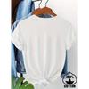 Women's Artistic Print T-Shirt Round Neck Short Sleeve Joyful Face Chest Detail Soft Fabric Regular Fit All-Season Casual Tee