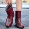 2025 women's new water shoes winter velvet thermal shoe cover rain boots fashion outdoor mid tube rain shoes women