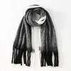 Gradual Change Splicing Women Autumn and Winter Thickened Warm New Imitation Cashmere Fringed Scarf Versatile Fashion Cold Scarf