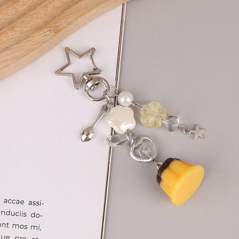 

Cute Pudding Mushroom Chocolate Keychain Pendant Y2K Retro Phone Chain Bag Hanging Decoration For Girls Gift