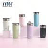 Tyeso 550ML 304 Stainless Steel Insulated Mug Matte Minimalist Tumbler with Straw Leakproof Coffee Cup for Ice Drink Hot Beverage Vacuum