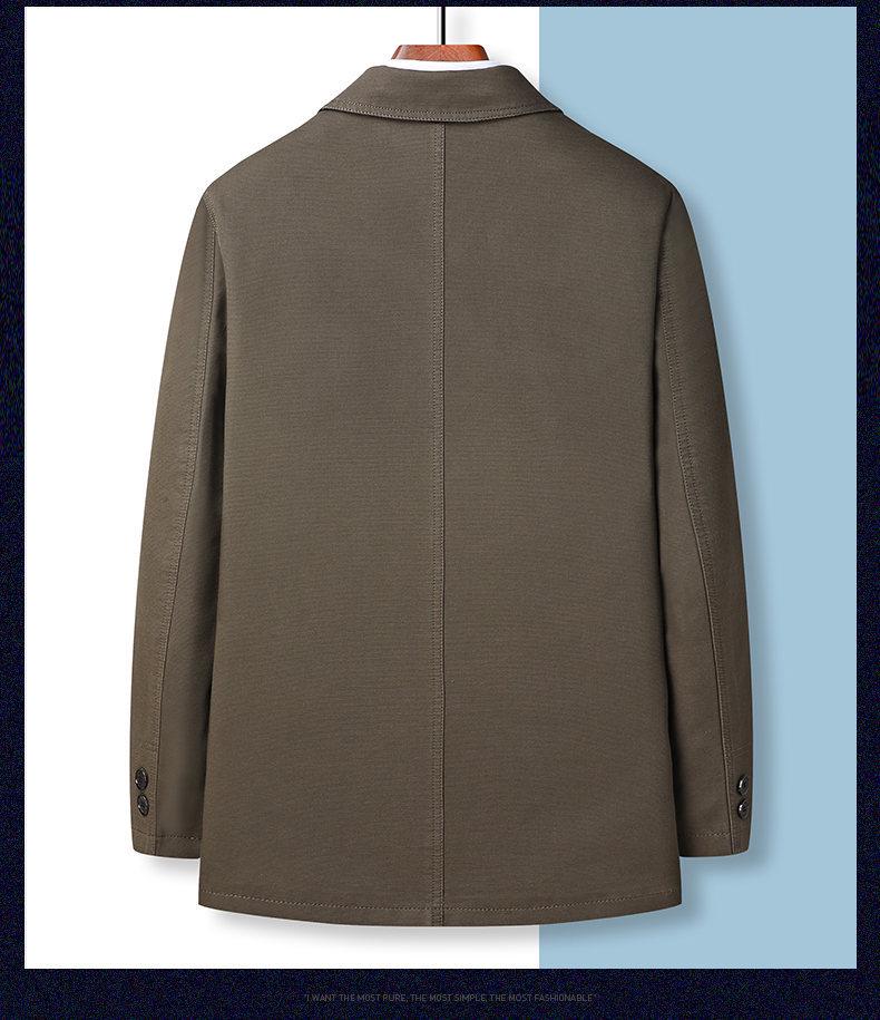 Men's Spring & Autumn Pure Cotton Lapel Jacket: Casual, Loose Fit for Middle-aged & Elderly