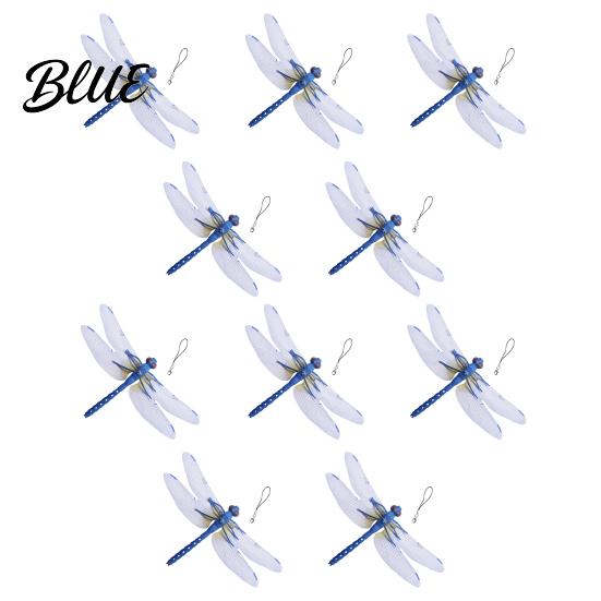 Dragonfly Garden Art Accessory 3D Simulation Outdoor Fake with Keychain Artificial Decoration Insect Model for Yard Courtyard Patio Flower Beds