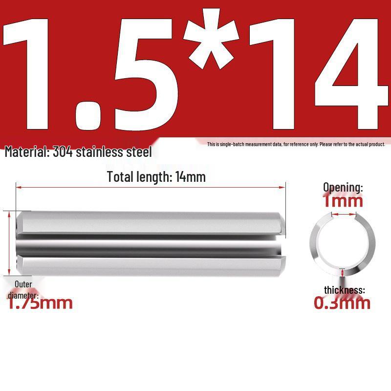 304 Stainless Steel Slotted Spring Pin, Cylindrical Shaft Pin, Locating and Hollow Pin (M5-M12)