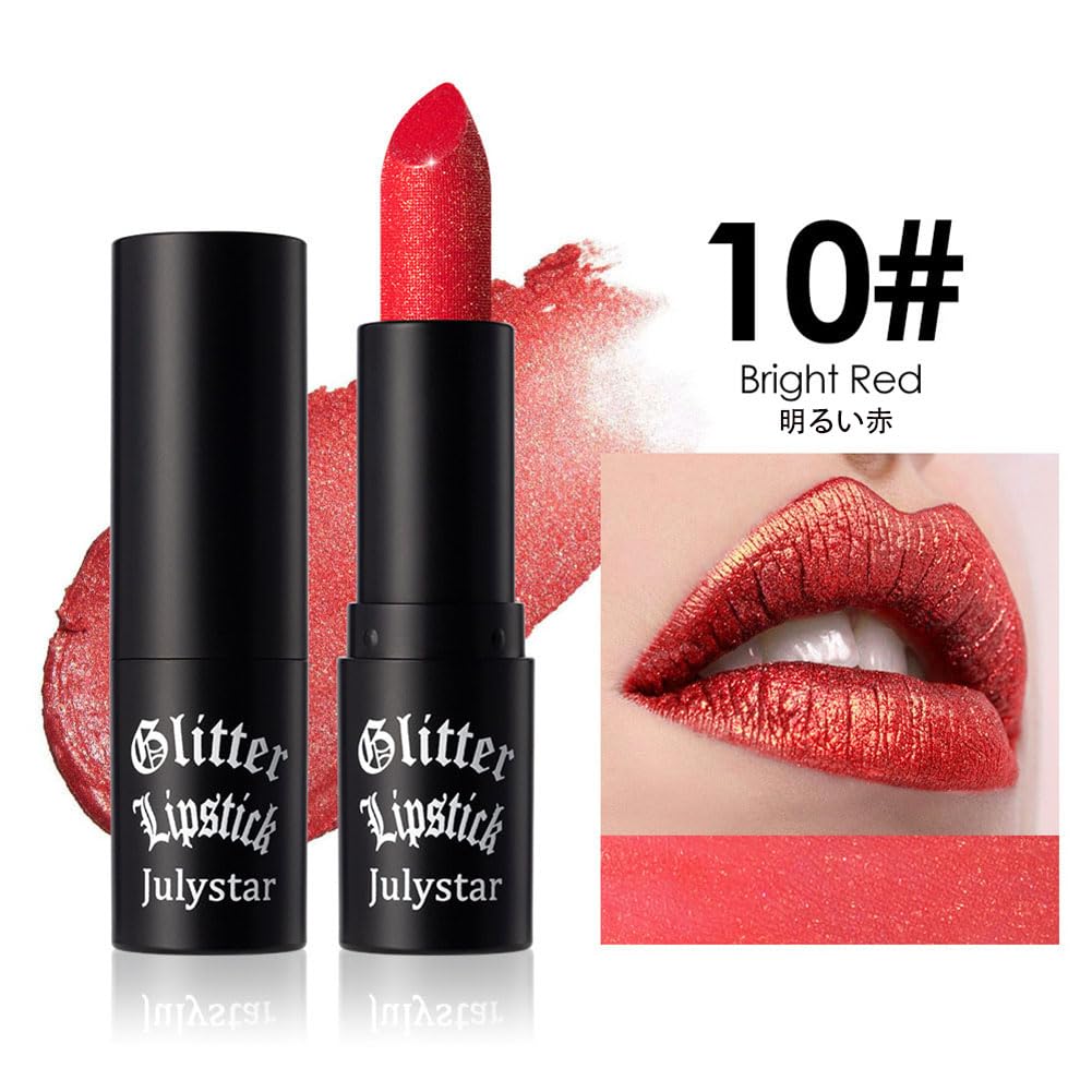 Non-stick cup lipstick, metallic shine lipstick, diamond glitter matte lipstick, moisturizing and nourishing, long-lastingwaterproof and smudge-proof